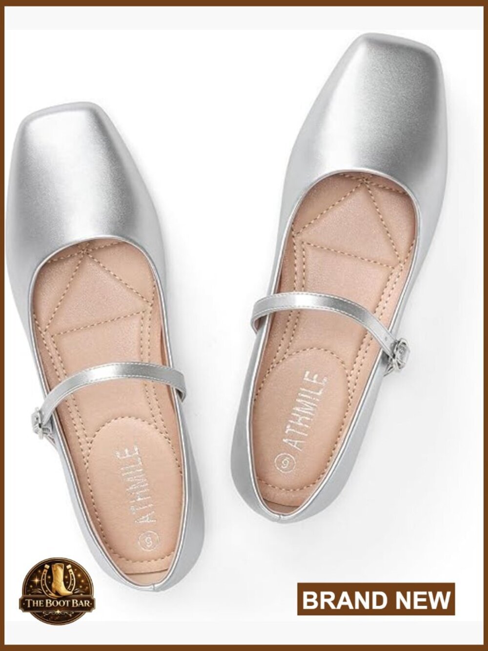 Mary Jane Ballet Flats Women Adjustable Strap Slip On Comfort Memory Foam Work